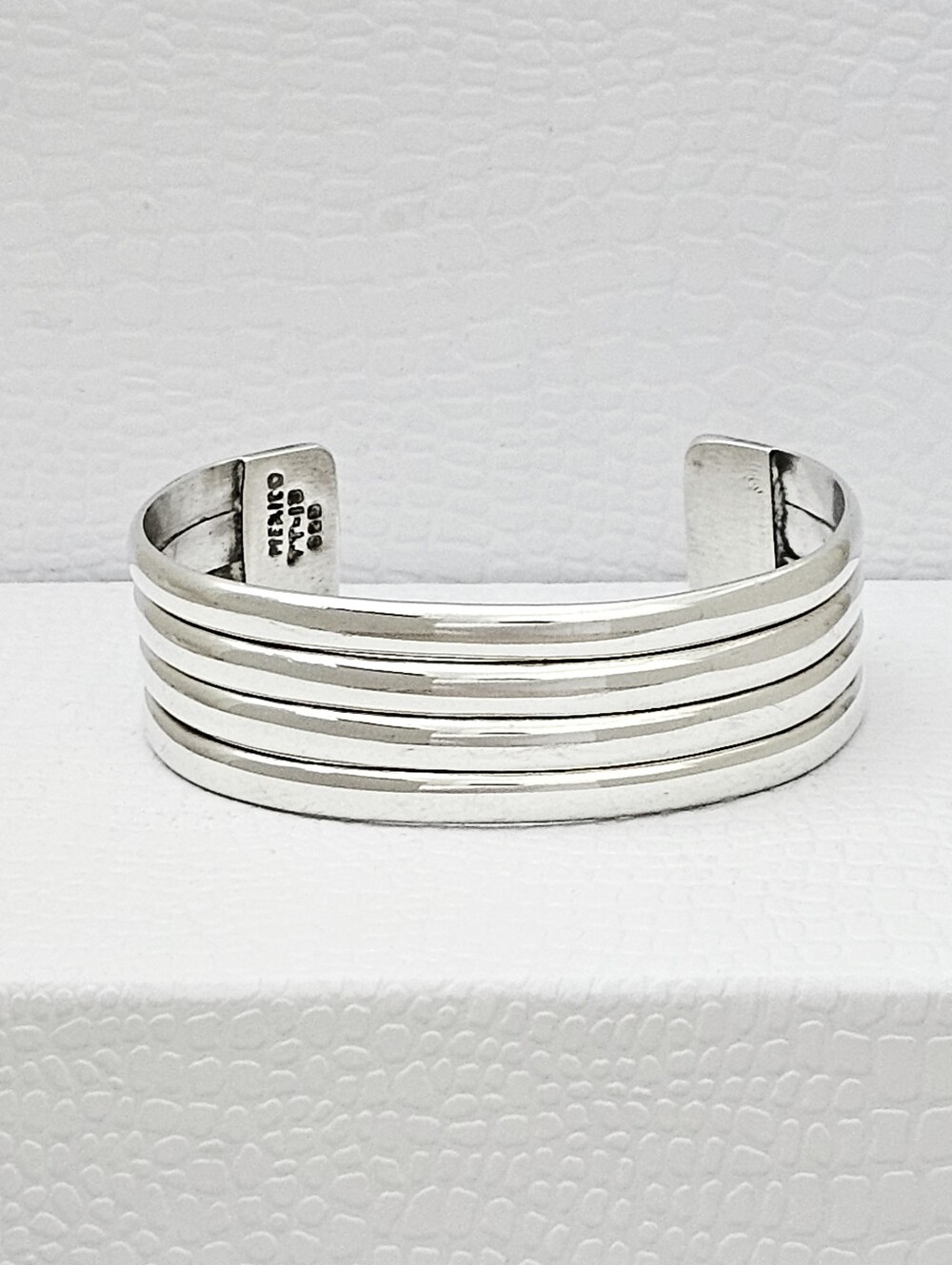 Silpada Super Rare🦄Sterling Silver Four Banded Ribbed Cuff Bracelet JB058/ZB370